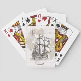 Antique Sailboat med Namn Casinokort