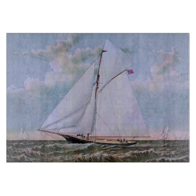 Antique Sailing Frakt Sloop Yacht Sailboat Ocean (Framsidan)