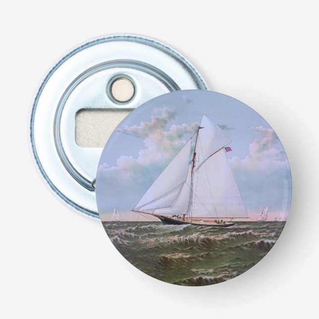 Antique Sailing Frakt Sloop Yacht Sailboat Ocean Flasköppnare (Framsidan)