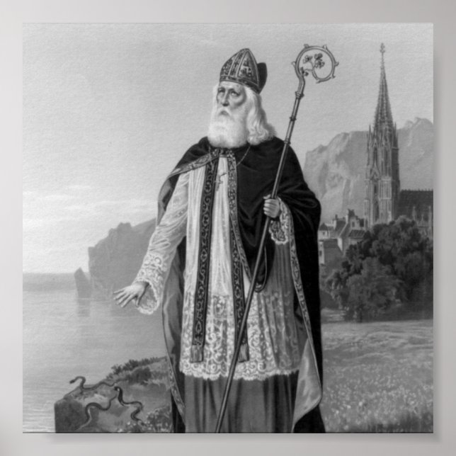 Antique Saint patrick, Snakes och Bible Poster (Framsidan)