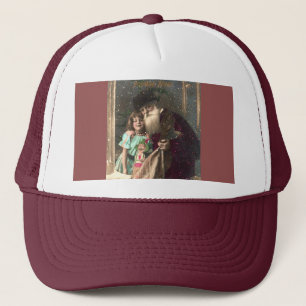 Antique Santa and Girl-jul Keps