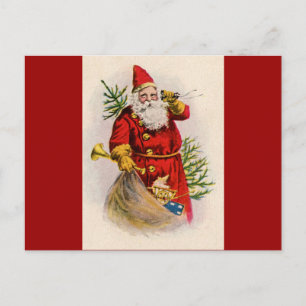 Antique Santa på mobila Helg Vykort