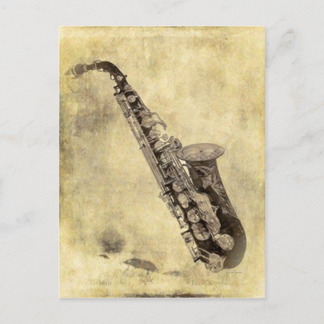 Antique saxophone Decorative Items Vykort (Framsida)