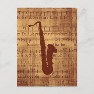 Antique Saxophone Vykort