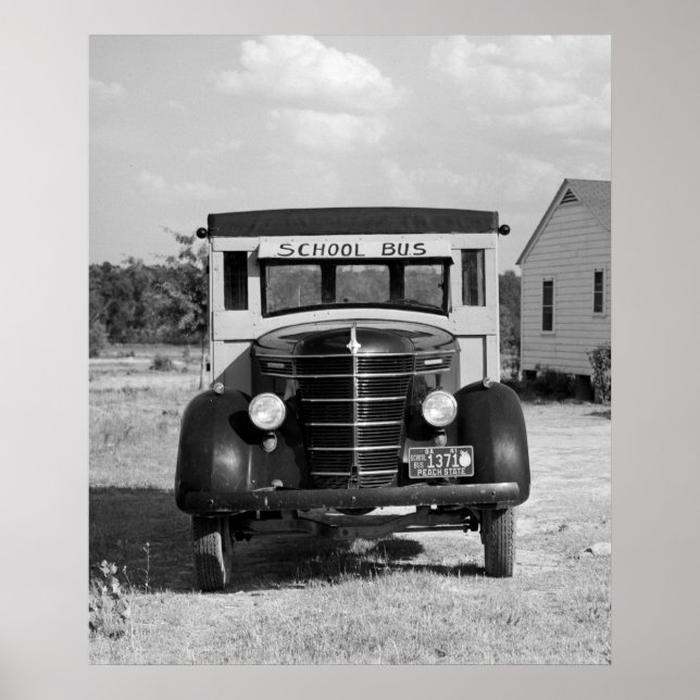 Antique School Buss, Greensboro, Georgia, 1941 Poster (Framsidan)