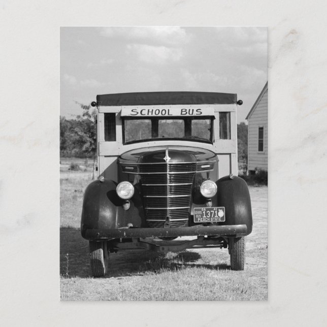 Antique School Buss, Greensboro, Georgia, 1941 Vykort (Framsida)