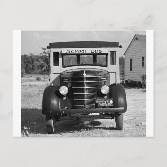 Antique School Buss, Greensboro, Georgia, 1941 Vykort (Framsida)