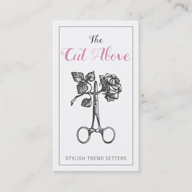 Antique Scissors Hair Stylist Visitkort (Framsida)