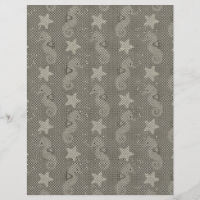 Antique Seahorse och Starfish Mönster (Framsida)