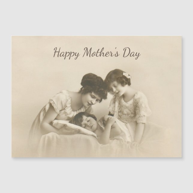 Antique Sepia Porträtt från Mor och Barn (Framsida)