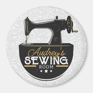 Antique Sewing Maskin ADD NAMN Seamstress Tailor Magnet