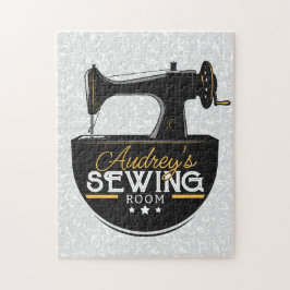Antique Sewing Maskin ADD NAMN Seamstress Tailor Pussel