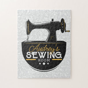 Antique Sewing Maskin ADD NAMN Seamstress Tailor Pussel