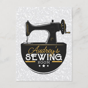 Antique Sewing Maskin ADD NAMN Seamstress Tailor Vykort