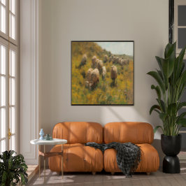 Antique Sheep Pasture Vintage Farmhouse Land Canvastryck