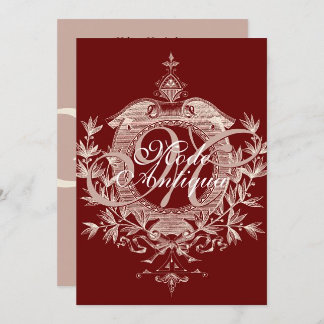 Antique Shop Boutique Grand Open Call Inbjudningar (Fram/baksida)