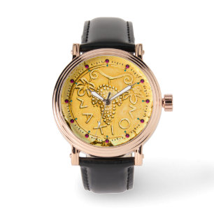 ANTIQUE SICILY COIN GULD GULT GRAPES, GRAPE VIN ARMBANDSUR