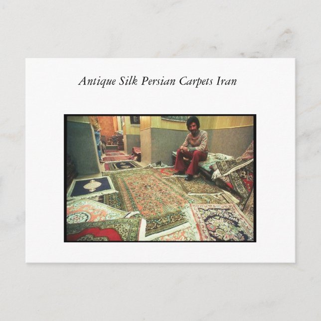 Antique Silke Persian Carpets Iran Vykort (Framsida)