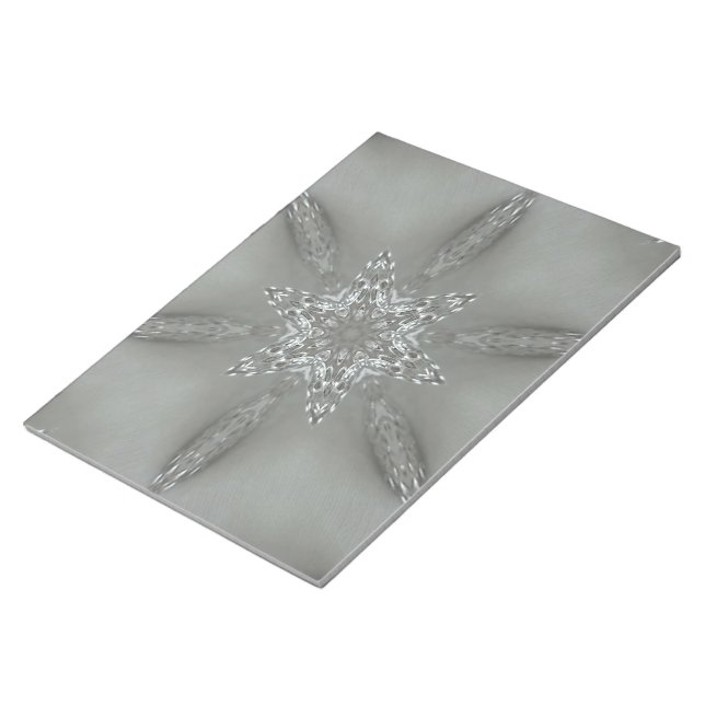 Antique Silver Grått Decorative Kaleidoscopic Star Anteckningsblock (Vinklad)