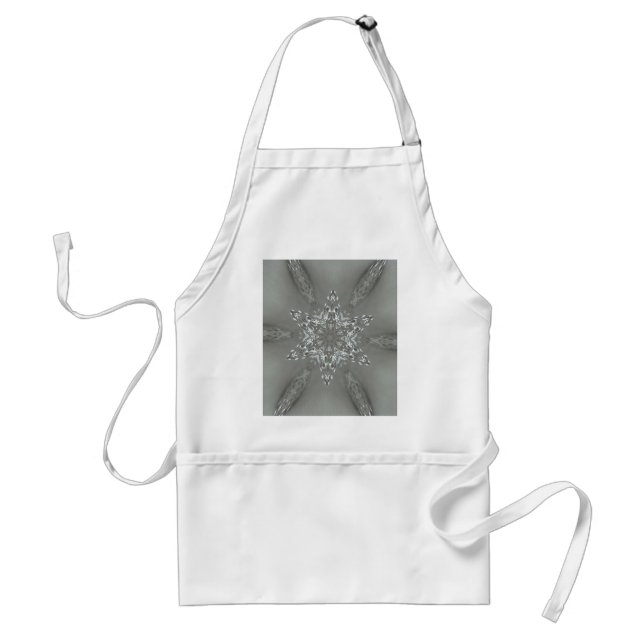 Antique Silver Grått Decorative Kaleidoscopic Star Förkläde (Framsidan)