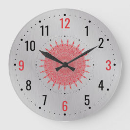 Antique Silver Metall Decor - Vintage Grått Stor Klocka