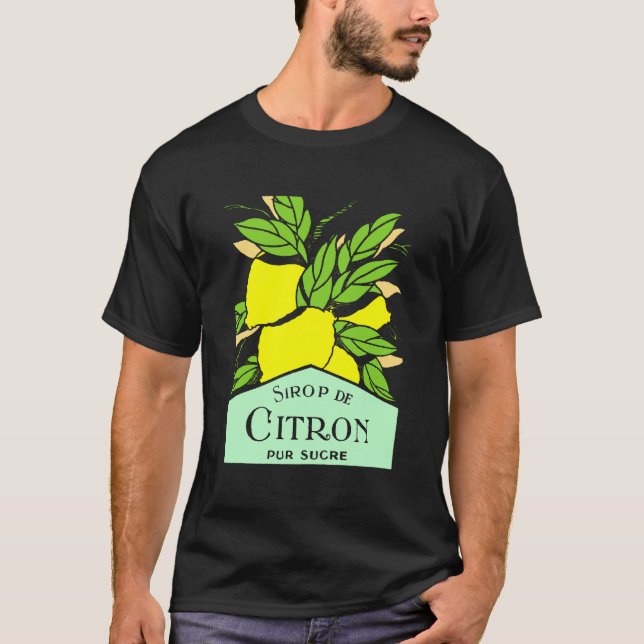 Antique Sirop de Citron Lemons Advertising Poster T Shirt (Framsida)