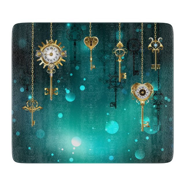 Antique Skeleton Nycklar on Grönt Background (Framsidan)