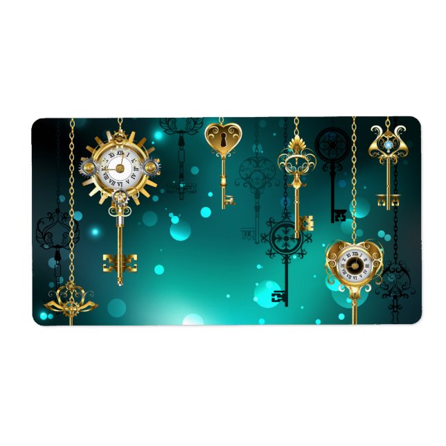 Antique Skeleton Nycklar on Grönt Background Fraktsedel (Framsidan)