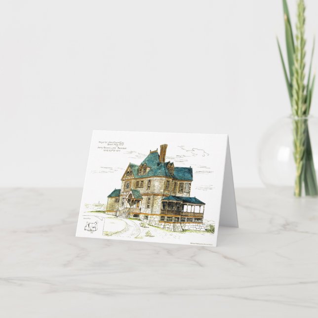 Antique Sketch 54 Westernt i Kort Backe NJ Card (Framsida)