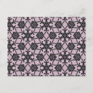 Antique snöre - Black and ice rosa Vykort