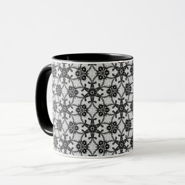 Antique Snöre - Black and White Mugg (Framsida vänster)