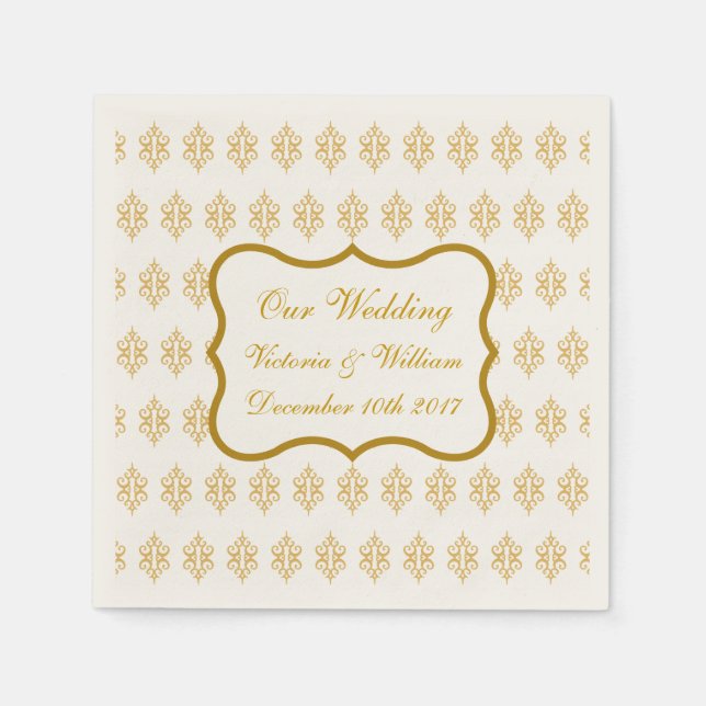 Antique Snöre Bröllop Napkins Pappersservett (Framsidan)