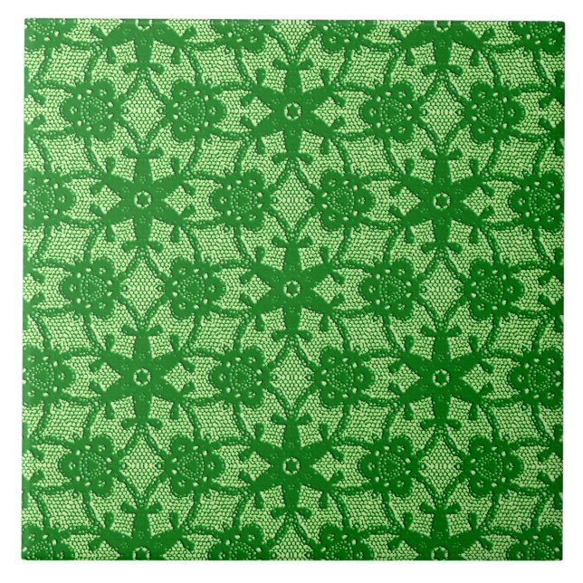Antique snöre - emerald and lime green kakelplatta (Framsidan)