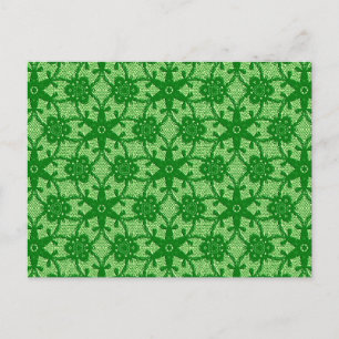 Antique snöre - emerald and lime green vykort