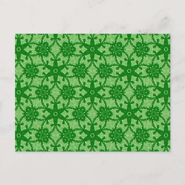 Antique snöre - emerald and lime green vykort (Framsida)