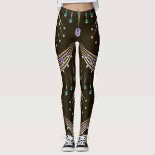 Antique snöre, geometrisk sömlös mönster. leggings