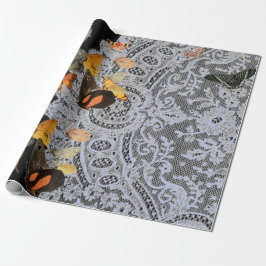 ANTIQUE SNÖRE MED BUTTERFLIES WRAPPP PAPPER PRESENTPAPPER