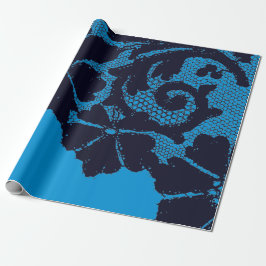 ANTIQUE SNÖRE MÖNSTER GIFT WRAPPING WITH BLUE PRESENTPAPPER