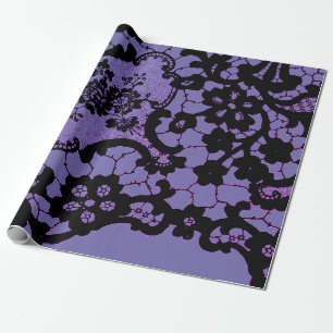 ANTIQUE SNÖRE MÖNSTER IN LILA GIFT WRAPPING PAPPER PRESENTPAPPER