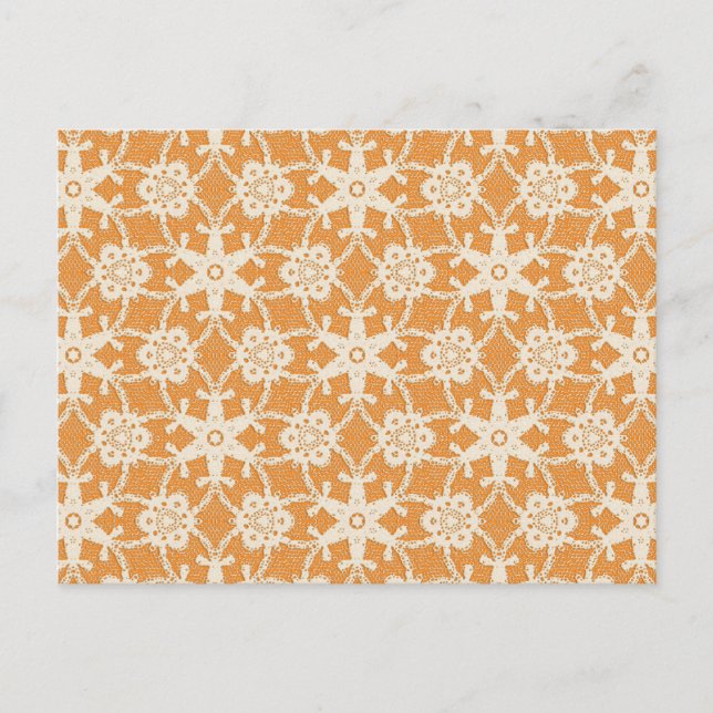 Antique snöre - orange och grädde vykort (Framsida)