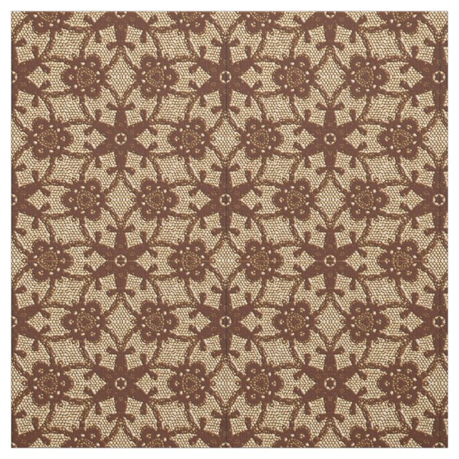 Antique snöre print - choklad och beige tyg (Provkarta)