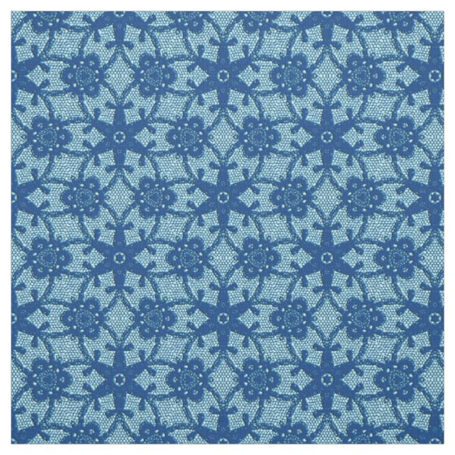 Antique snöre print - safir och blek blue tyg (Provkarta)