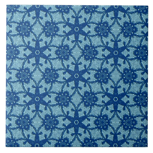 Antique snöre - safir och blek blue kakelplatta (Framsidan)