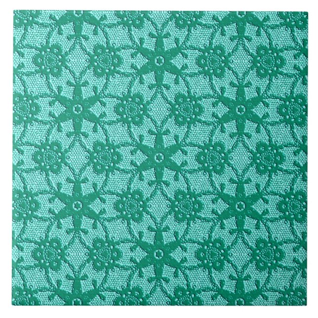 Antique snöre - turkos och aqua kakelplatta (Framsidan)