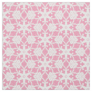 Antique snöre-utskrift - vit och ro rosa tyg