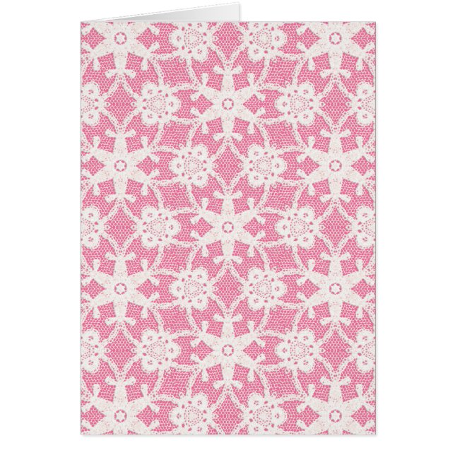 Antique snöre - vit och ro rosa OBS kort (Framsidan)