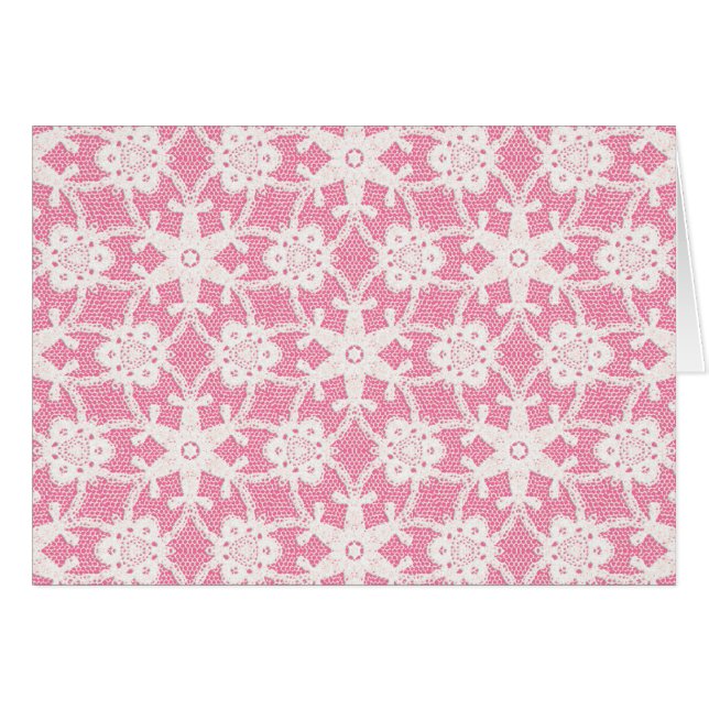 Antique snöre - vit och ro rosa OBS kort (Framsidan Horizontal)