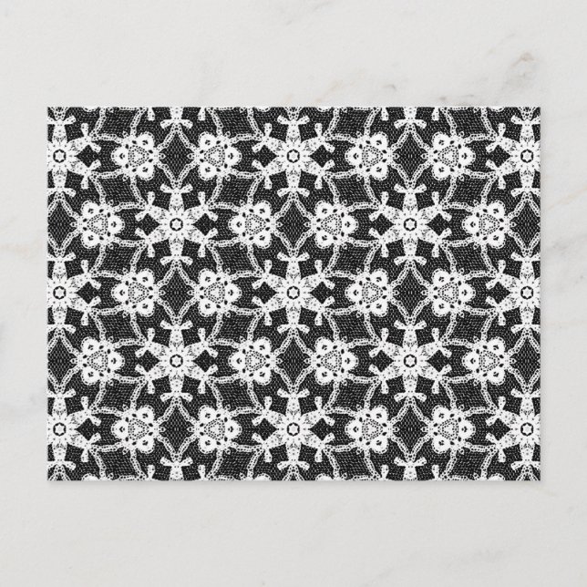 Antique snöre - vit och svart vykort (Framsida)