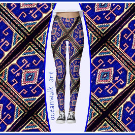 Antique Soumak Oriental Matta Design Leggings