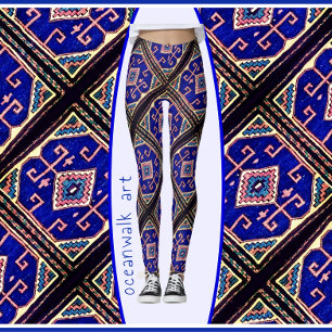 Antique Soumak Oriental Matta Design Leggings